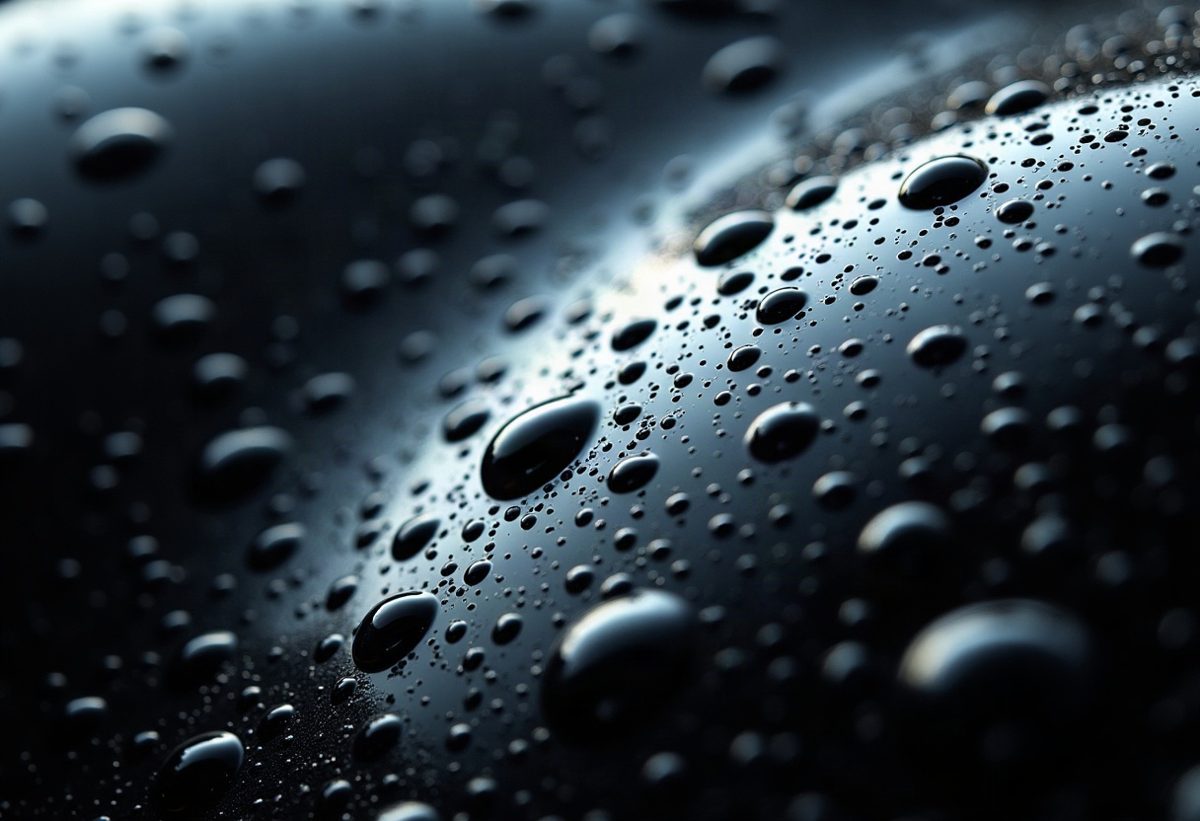 Water beading on a ceramic-coated panel