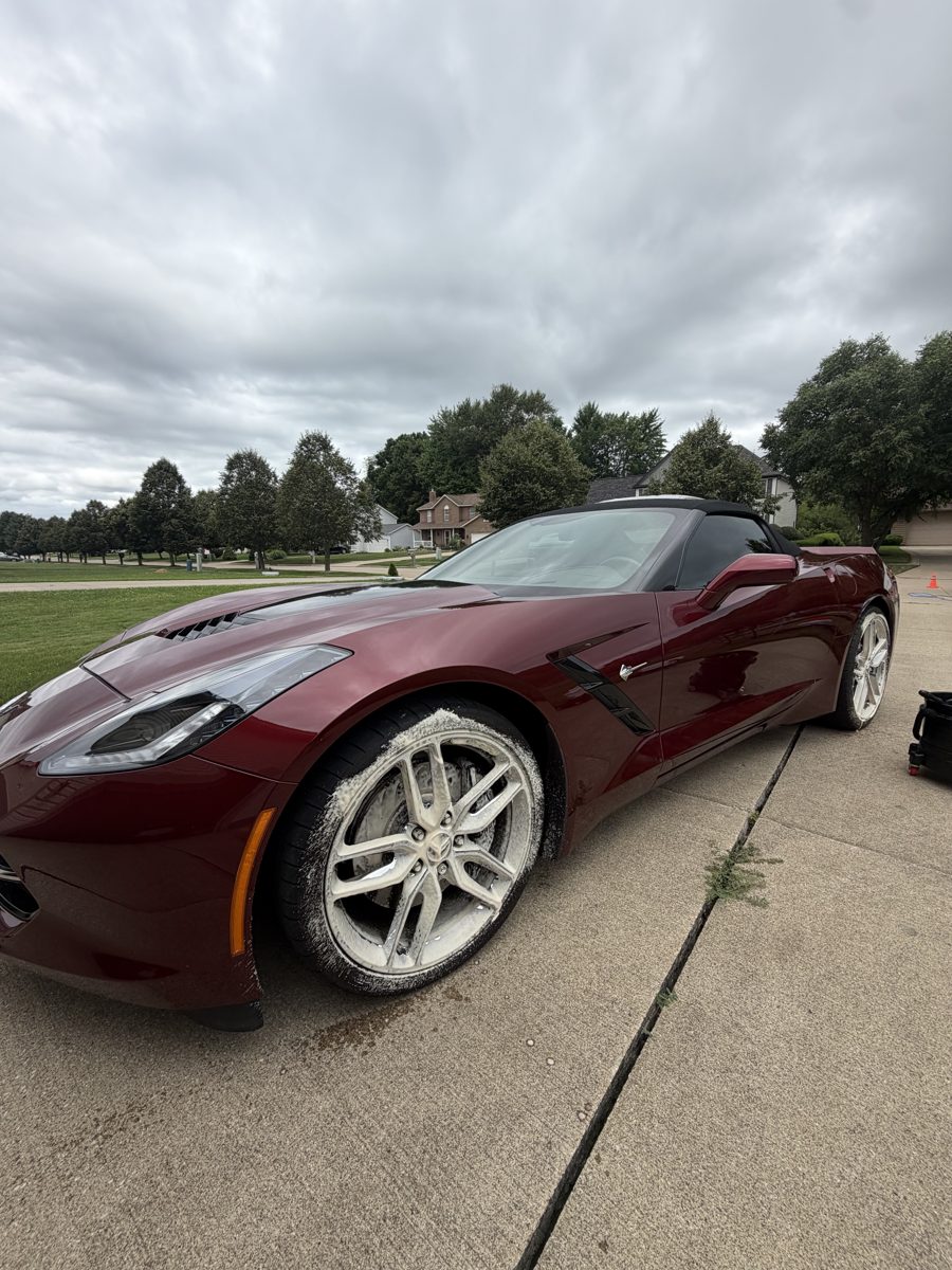 Detailed maroon sports car